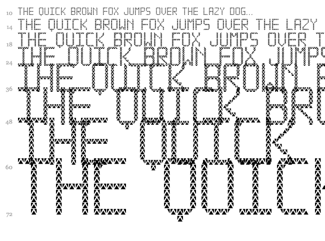 Triangled TFB font waterfall